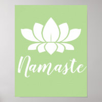 Yoga Namaste White Lotus Flower