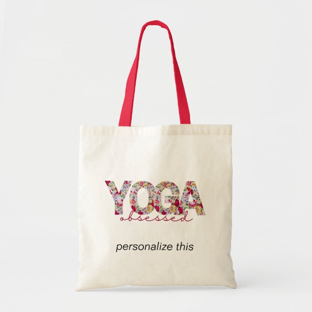 Yoga Obsessed Personalized Tote Bag (Front)