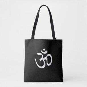 Yoga, Om Aum Icon, Hinduism Symbol, black white To Tote Bag