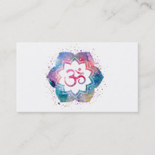 *~* Yoga Om Aum Teacher Reiki Massage Mindfullness Business Card