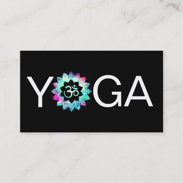 *~* Yoga OM  Lotus Aum Mandala Teacher Instructor Business Card (Front)