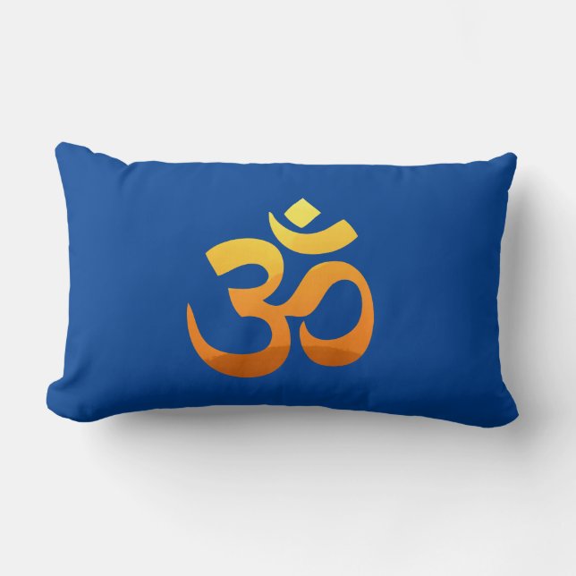Yoga Om Mantra Symbol Asana Relax Meditation Lumbar Pillow (Front)