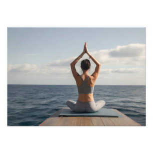 Yoga on the beach photo print