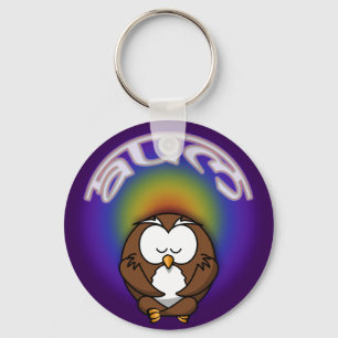 yoga owl keychain