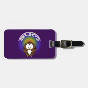 yoga owl luggage tag
