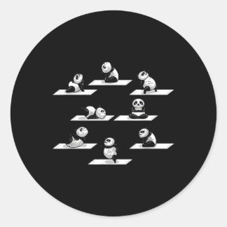 Yoga Pandas Stretch Pose Bear Animal Panda Classic Round Sticker