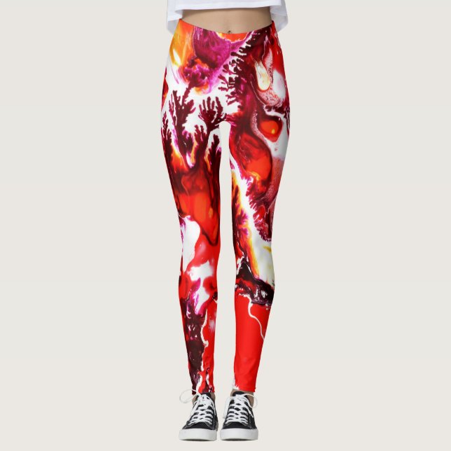 yoga pant unique acrylic painting print (Front)