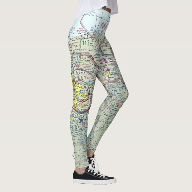 Yoga Pants/Leggings aviation map print Leggings (Right)
