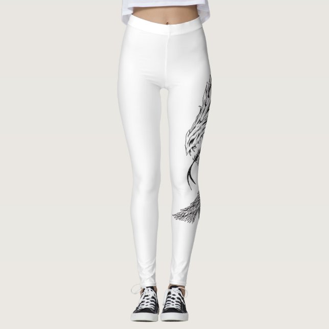 Yoga Pants with Dragon Motif (Front)