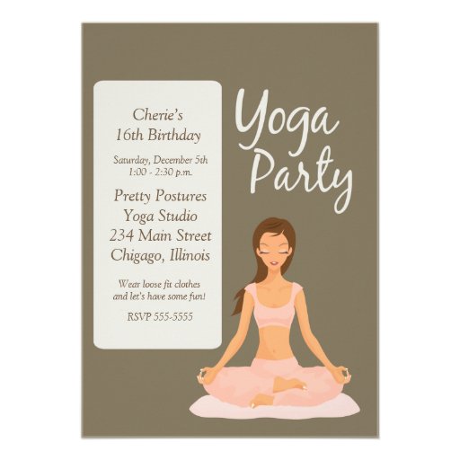 YOGA PARTY Birthday Exercise Stretching Invitation 5