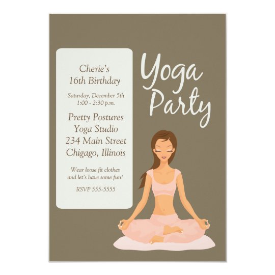 YOGA PARTY Birthday Exercise Stretching Invitation Zazzle.ca
