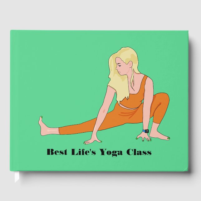 Yoga, Party Guest Book Yoga girl Healthy Lifestyle (Front)