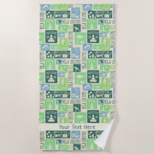Yoga Pattern custom text beach towel
