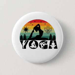 Yoga - Peace, Love & Light 2 Inch Round Button