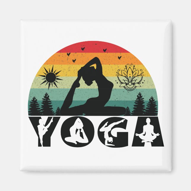 Yoga - Peace, Love & Light  Magnet (Front)