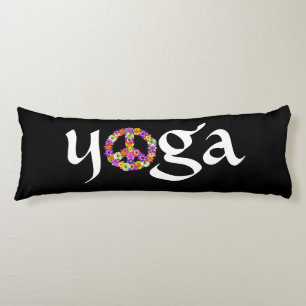 Yoga Peace Sign Floral Body Pillow