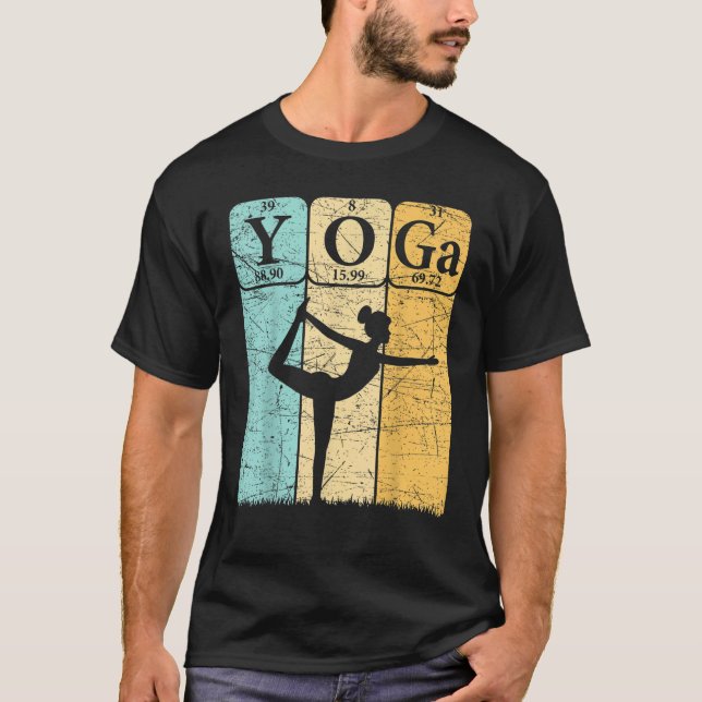 Yoga Periodic Table Elements Zen Meditation Nerd Y T-Shirt (Front)