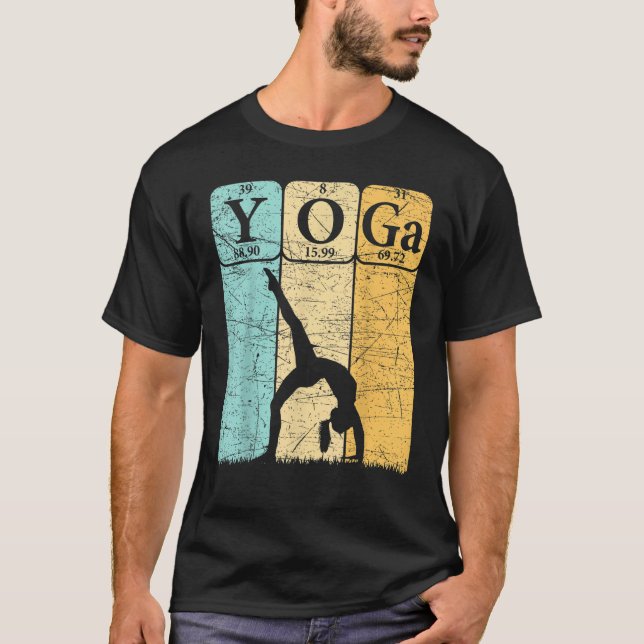 Yoga Periodic Table Elements Zen Meditation Nerd Y T-Shirt (Front)