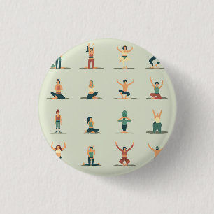 Yoga, pilates, bouton à thème, badge à broche
