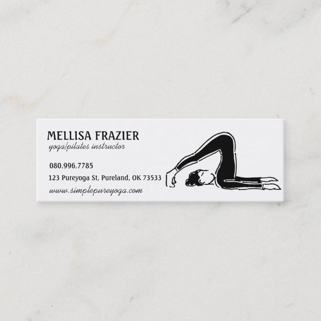 Yoga Pilates Business/Instructor Mini Business Card (Front)