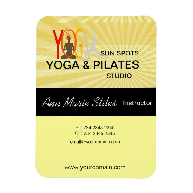 Yoga Pilates Business Magnet (Vertical)