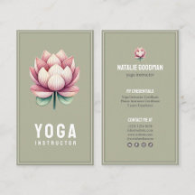 yoga pilates green pink lotus flower instructor