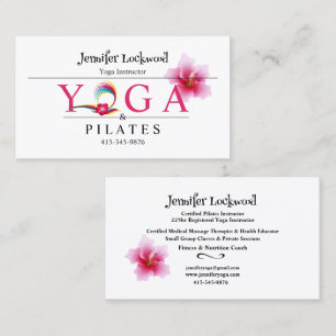 Yoga & Pilates Instructor Fuchsia Lily Business Card