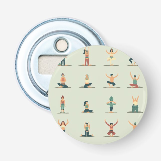 Yoga, pilates, themed  bottle opener (Front)