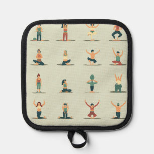 Yoga, pilates, themed pot holder