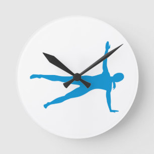 Yoga Pilates woman Round Clock