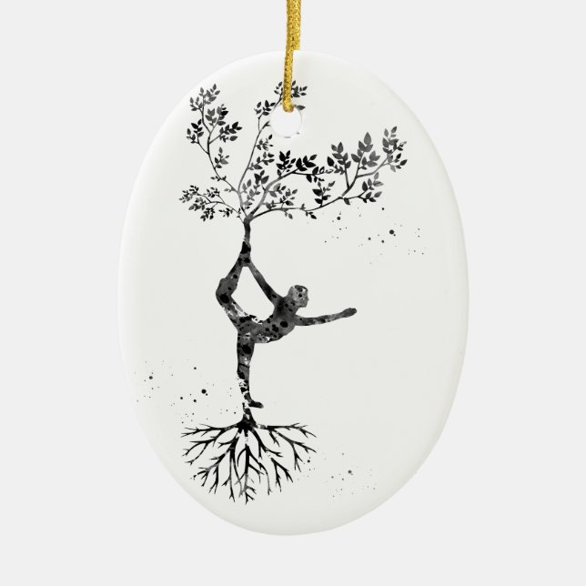 Yoga pose ceramic ornament (Front)