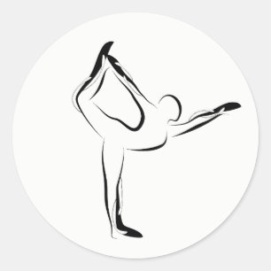 Yoga pose classic round sticker