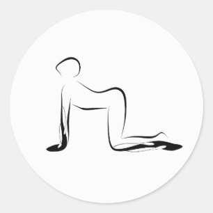 Yoga pose classic round sticker