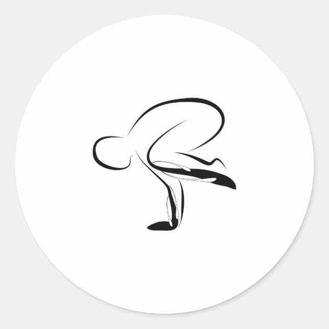 Yoga pose classic round sticker (Front)