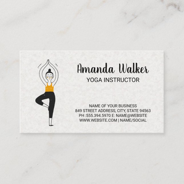 Yoga Pose Illustration Business Card (Front)
