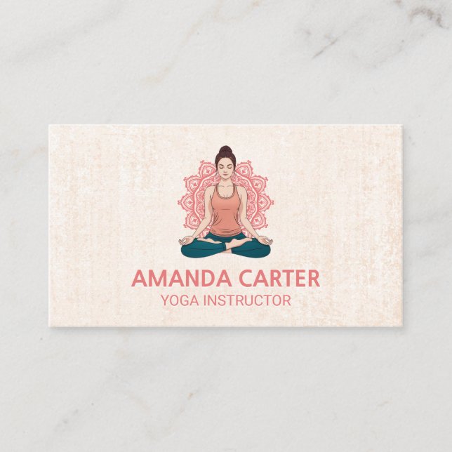 Yoga Pose Illustrations | Meditation Business Card (Front)