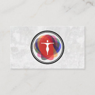 Yoga Pose Logo   Modern Humanistic Business Card
