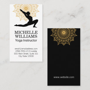 Yoga Pose Mandala Pattern Business Card