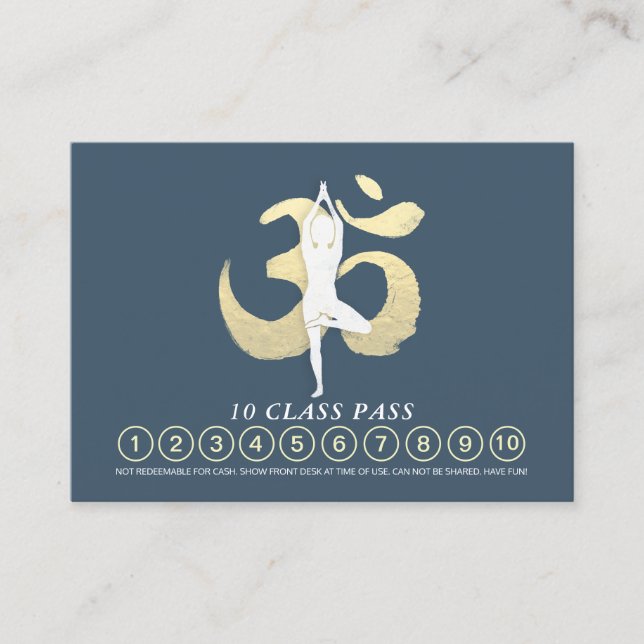 YOGA Pose OM Symbol Class Pass Loyalty Appointment (Front)