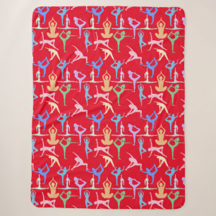 Yoga Pose Pastel Pattern 01.bx4 Red BG Sherpa Blanket