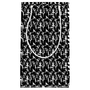 Yoga pose pattern 01.bx4.Black BG Small Gift Bag