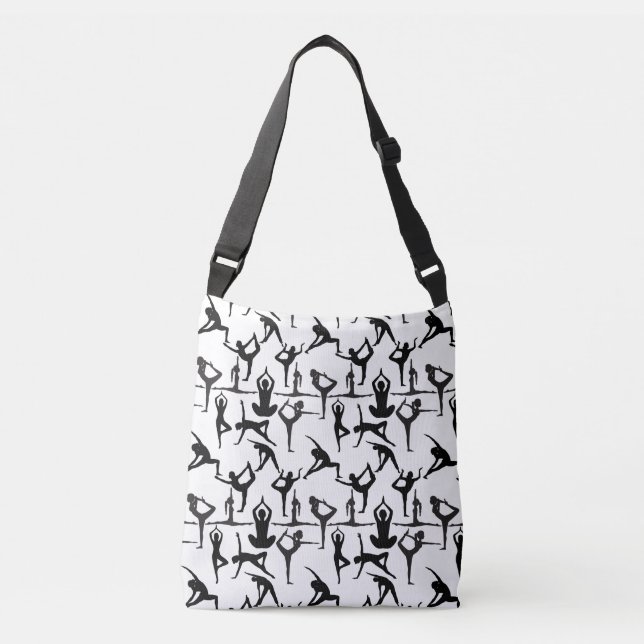 Yoga pose pattern 01.w. No BG Crossbody Bag (Front)