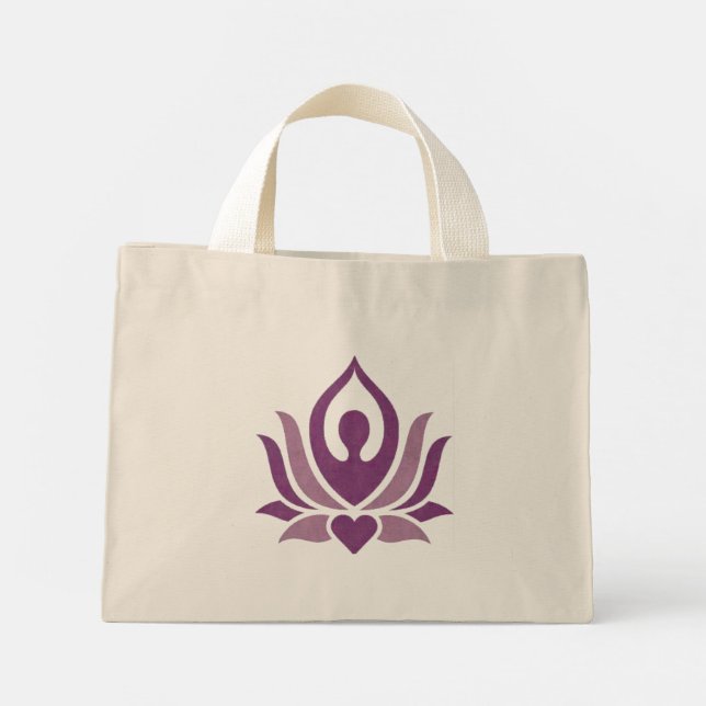 Yoga pose printed small tote bag (Back)