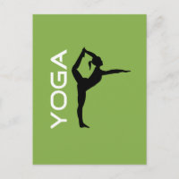 Yoga Pose Silhouette on Green Background