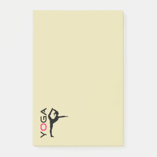 Yoga Pose Silhouette on Tan Background Post-it Notes