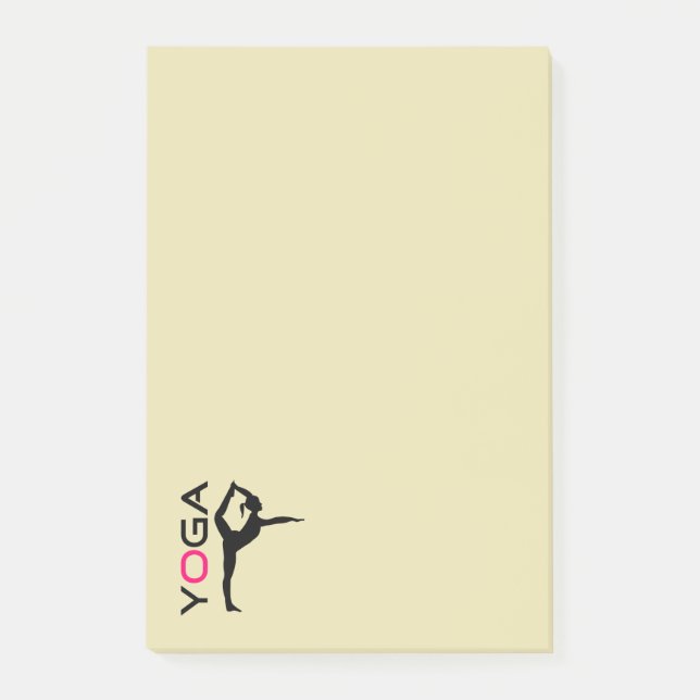 Yoga Pose Silhouette on Tan Background Post-it Notes (Front)