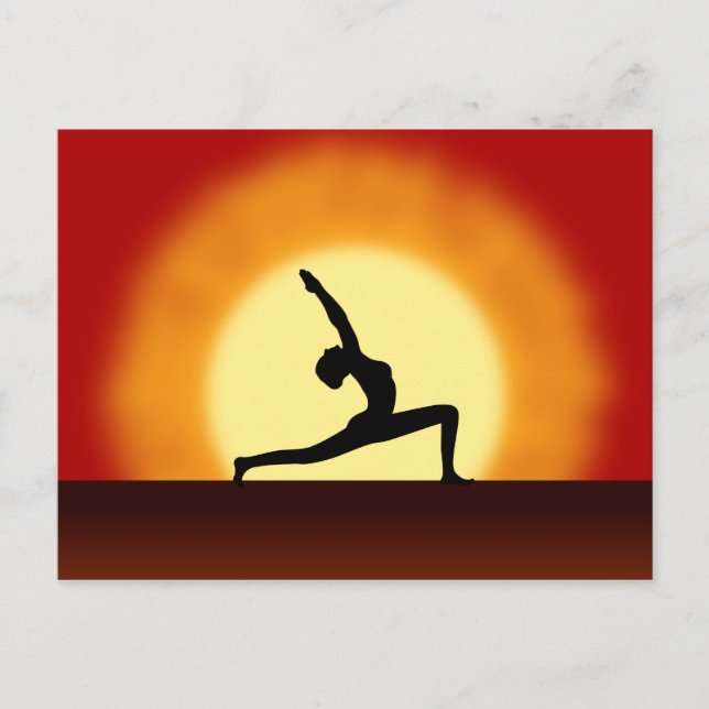Yoga Pose Silhouette Sunrise Cartes postales (Devant)