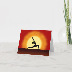 Yoga Pose Silhouette Sunrise Note Cards