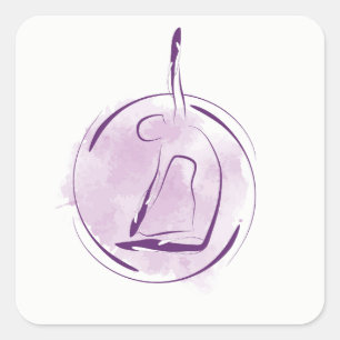 Yoga pose square sticker