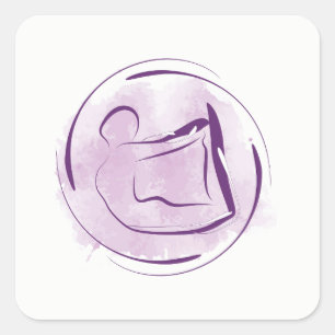 Yoga pose square sticker